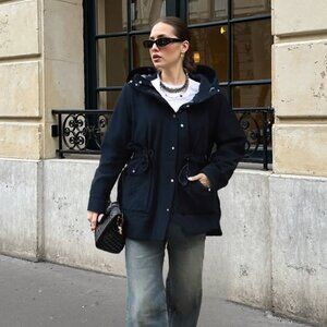 J. Crew Hooded Jacket – Water-Resistant, Drawstring Waist, Made in China